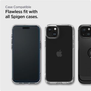 Apsauginiai stiklai Spigen  Spigen ALM Glass FC tempered glass for iPhone 15 Plus - black 2 pcs. 