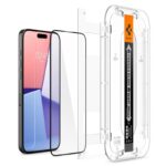 Apsauginiai stiklai Spigen  Spigen Glas.tR EZ Fit FC Tempered Glass for iPhone 15 Pro Max - Black 2 pcs. 