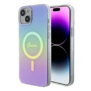 Nugarėlės dėklai Guess  Guess IML Iridescent MagSafe case for iPhone 15 Plus - purple 