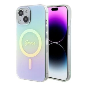 Nugarėlės dėklai Guess  Guess GUHMP15SHITSQ iPhone 15 6.1" turquoise/turquoise hardcase IML Iridescent MagSafe 