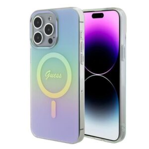 Nugarėlės dėklai Guess  Guess GUHMP15XHITSQ iPhone 15 Pro Max turquoise/turquoise hardcase IML Iridescent MagSafe