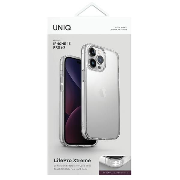 Back panel cover UNIQ Uniq LifePro Xtreme Magclick Charging case for iPhone 15 Pro Max - transparent