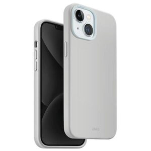 Nugarėlės dėklai UNIQ  Uniq Lino Hue Magclick Charging case for iPhone 15 - light gray 