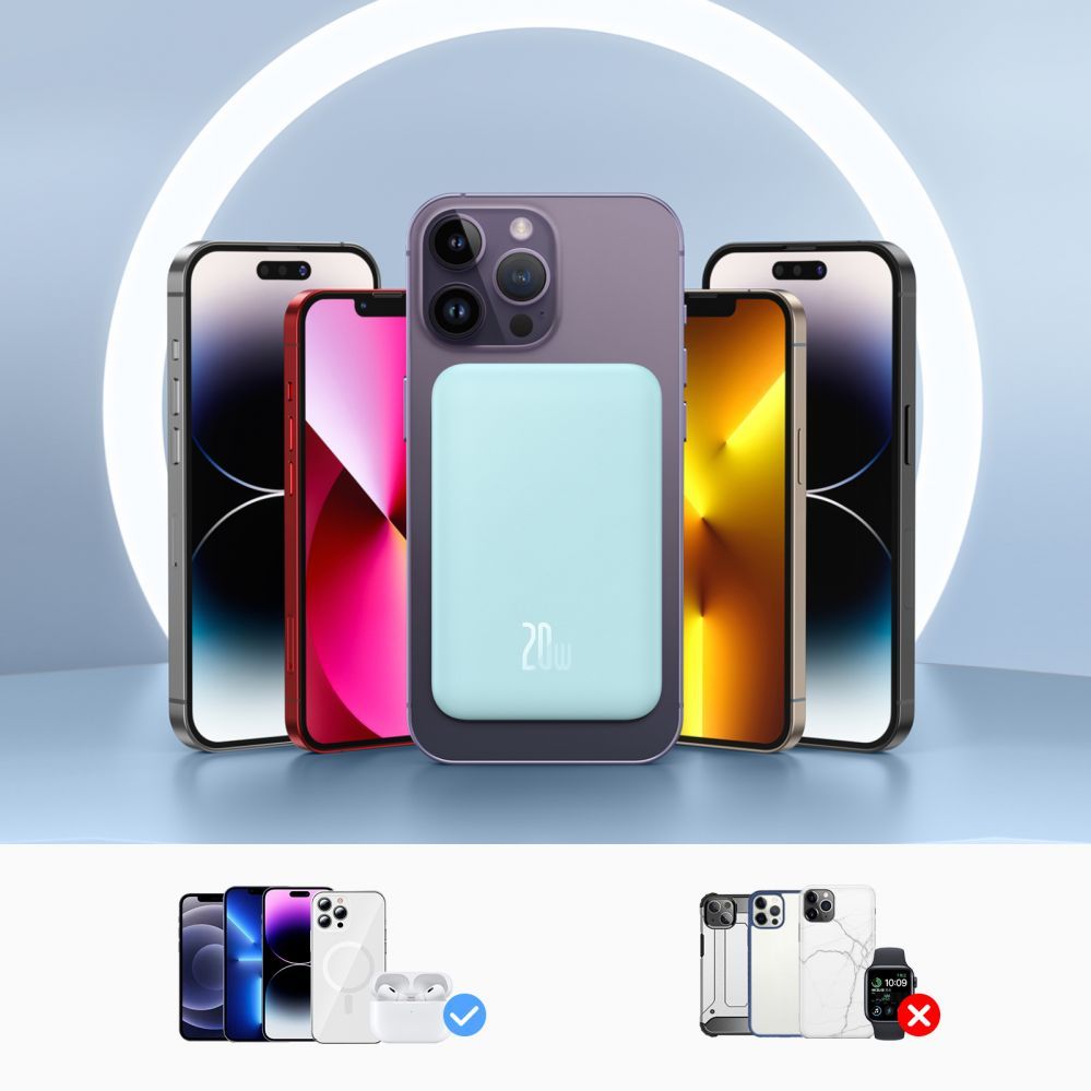 Power bank Baseus Baseus mini power bank 5000mAh 20W + USB-C cable (20V/3A) - blue