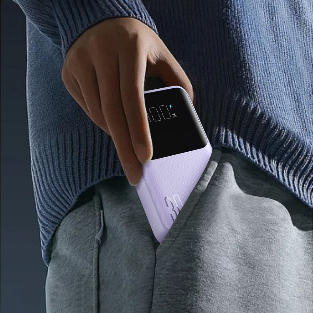 Ārējais akumulators Joyroom Joyroom JR-PBC06 mini power bank with built-in USB-C / Lightning cables 30W 10000mAh - purple