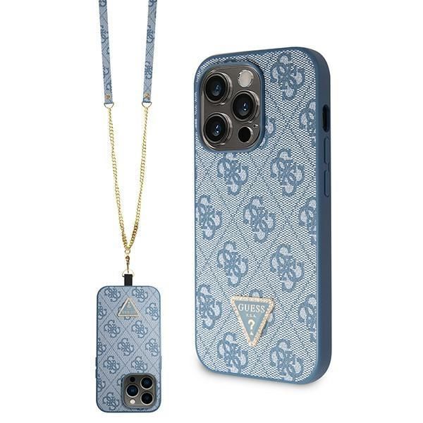 Nugarėlės dėklai Guess Guess GUHCP14LP4TDSCPB iPhone 14 Pro 6.1" blue/blue hardcase Crossbody 4G Metal Logo
