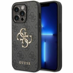 Nugarėlės dėklai Guess  Guess GUHCP15L4GMGGR iPhone 15 Pro 6.1" gray/gray hardcase 4G Big Metal Logo