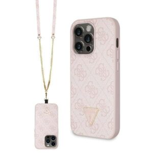 Aizmugurējais vāciņš Guess  Guess GUHCP15LP4TDSCPP iPhone 15 Pro 6.1" pink/pink hardcase Crossbody 4G Metal Logo