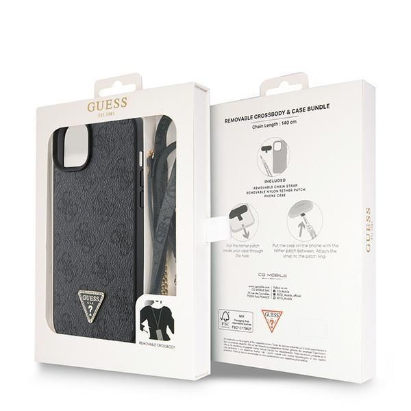 Tagakaaned Guess Guess GUHCP15MP4TDSCPK iPhone 15 Plus 6.7" black/black hardcase Crossbody 4G Metal Logo