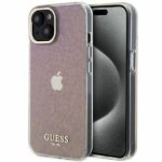 Back panel cover Guess  Guess GUHCP15SHDECMP iPhone 15 6.1" pink/pink hardcase IML Faceted Mirror Disco Iridescent