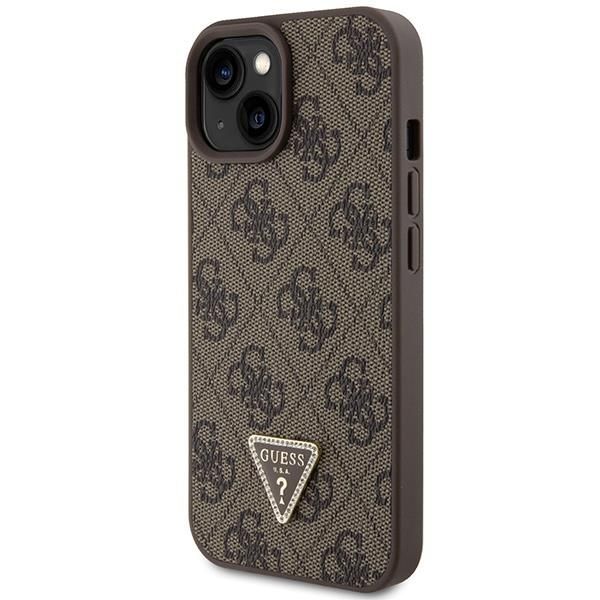 Back panel cover Guess Guess GUHCP15SP4TDSCPW iPhone 15 6.1" brown/brown hardcase Crossbody 4G Metal Logo