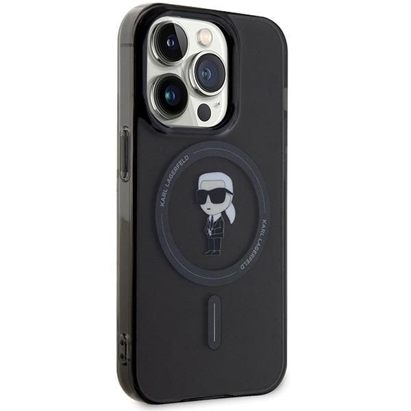 Aizmugurējais vāciņš Karl Lagerfeld Karl Lagerfeld KLHMP15XHFCKNOK iPhone 15 Pro Max 6.7" black/black hardcase IML Ikonik MagSafe