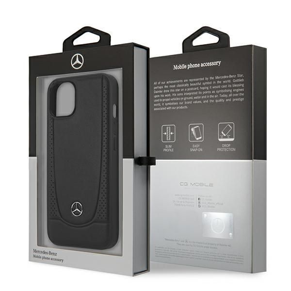 Tagakaaned Mercedes-Benz Mercedes MEHCP15MARMBK iPhone 15 Plus 6.7" black/black hardcase Leather Urban