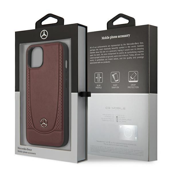 Back panel cover Mercedes-Benz Mercedes MEHCP15SARMRE iPhone 15 6.1" red/red hardcase Leather Urban Bengale
