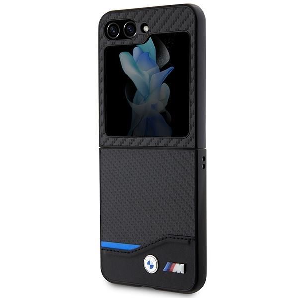 Tagakaaned BMW BMW Leather Carbon case for Samsung Galaxy Z Flip 5 - black