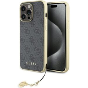 Aizmugurējais vāciņš Guess  Guess 4G Charms Collection case for iPhone 15 Pro Max - gray 