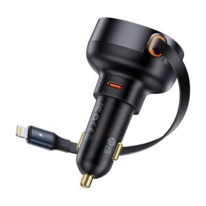 Adapteris Baseus  Baseus Enjoyment Pro USB-C (female) / Lightning (male) 60W car charger - black 