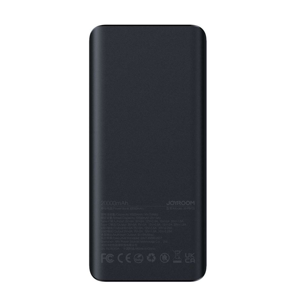 Ārējais akumulators Joyroom Powerbank Joyroom JR-PBF02 30W 20000mAh + USB-A - USB-C cable 0.25m - black