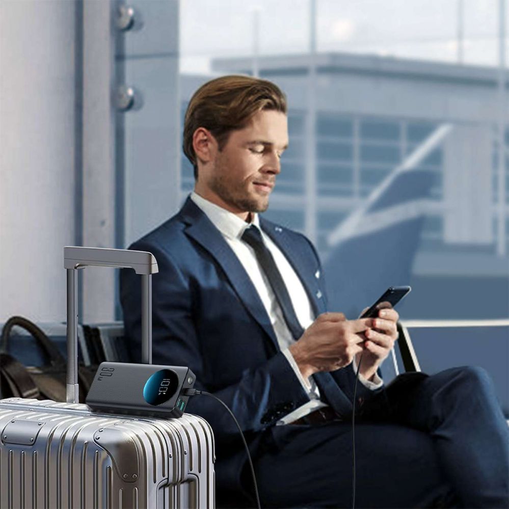 Ārējais akumulators Joyroom Powerbank Joyroom JR-PBF02 30W 20000mAh + USB-A - USB-C cable 0.25m - black