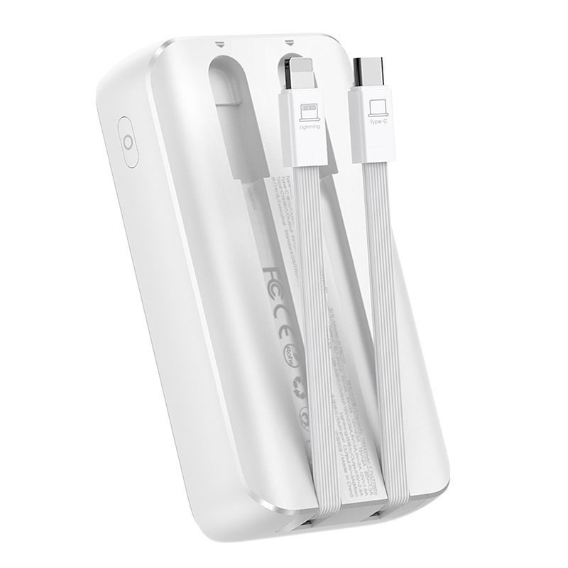 Väline aku Joyroom Mini power bank with built-in cables Joyroom JR-PBC06 30W 10000mAh - white