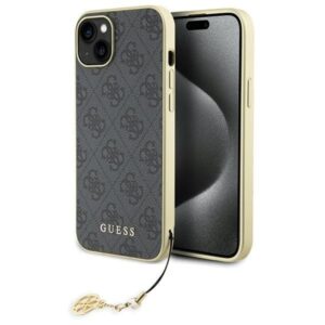Aizmugurējais vāciņš Guess  Guess 4G Charms Collection case for iPhone 15 Plus - gray 
