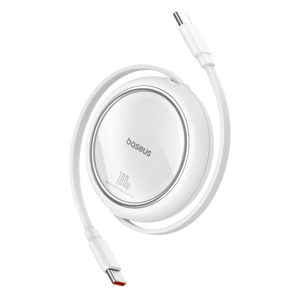 Kabelis Baseus Baseus Free2Draw Mini USB-C - USB-C 100W 1m retractable cable - white