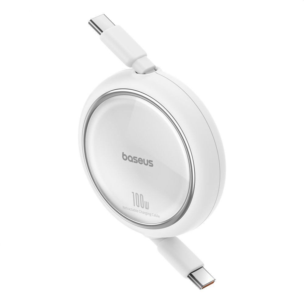 Kabelis Baseus Baseus Free2Draw Mini USB-C - USB-C 100W 1m retractable cable - white