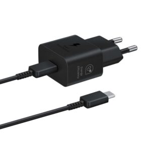 Adapteris Samsung  Samsung EP-T2510XBEGEU 25W SFC GaN wall charger with USB-C cable - black