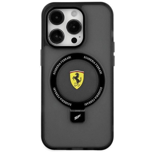 Tagakaaned Ferrari Ferrari FEHMP15SUSCAK iPhone 15 6.1" black/black hardcase Ring Stand 2023 Collection MagSafe