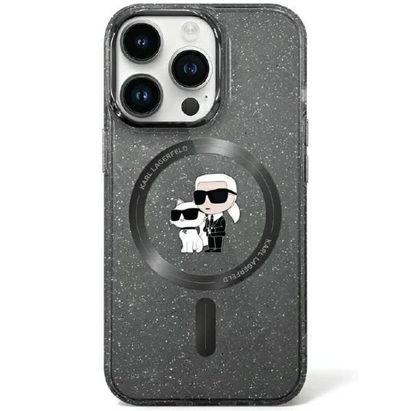 Aizmugurējais vāciņš Karl Lagerfeld Karl Lagerfeld KLHMN61HGKCNOK iPhone 11 / Xr 6.1" black/black hardcase Karl&Choupette Glitter MagSafe
