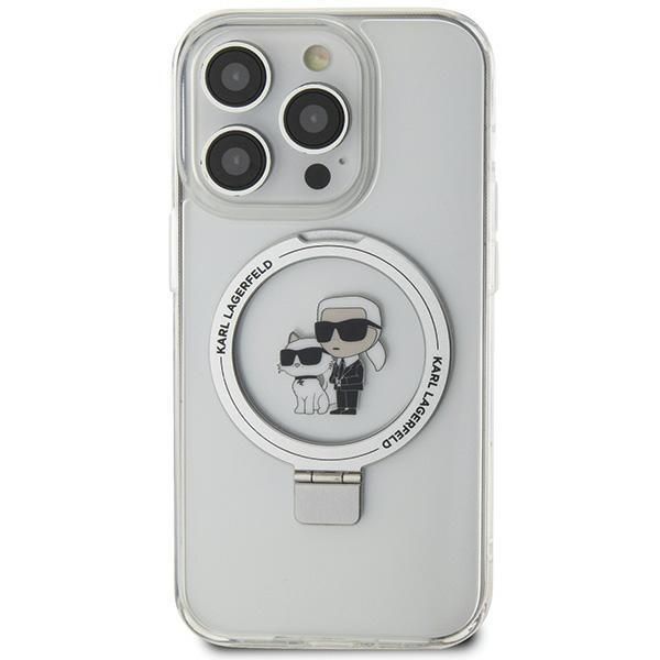 Nugarėlės dėklai Karl Lagerfeld Karl Lagerfeld KLHMN61HMRSKCH iPhone 11 / Xr 6.1" white/white hardcase Ring Stand Karl&Choupette MagSafe