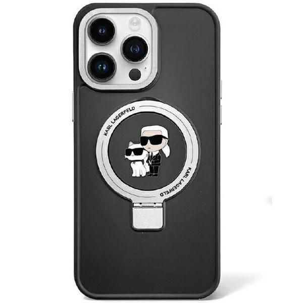 Nugarėlės dėklai Karl Lagerfeld Karl Lagerfeld KLHMP13LHMRSKCK iPhone 13 Pro 6.1" black/black hardcase Ring Stand Karl&Choupette MagSafe