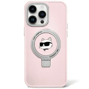 Nugarėlės dėklai Karl Lagerfeld  Karl Lagerfeld KLHMP15LHMRSCHP iPhone 15 Pro 6.1" pink/pink hardcase Ring Stand Choupette Head MagSafe 