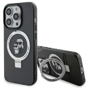 Nugarėlės dėklai Karl Lagerfeld  Karl Lagerfeld KLHMP15LHMRSKCK iPhone 15 Pro 6.1" black/black hardcase Ring Stand Karl&Choupette MagSafe 