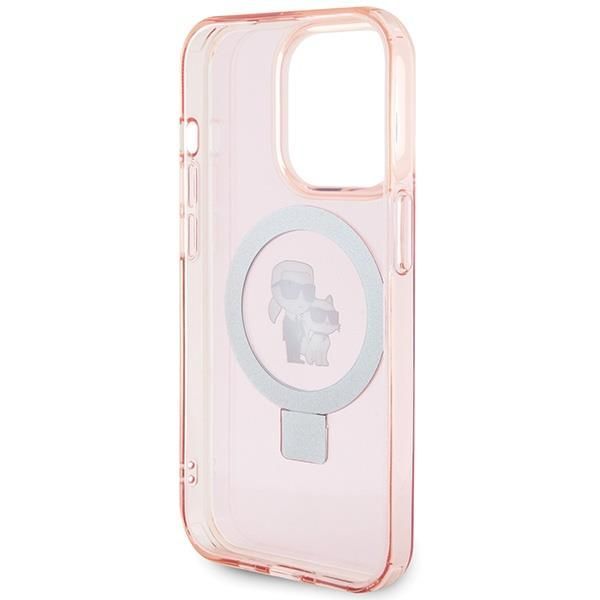 Aizmugurējais vāciņš Karl Lagerfeld Karl Lagerfeld KLHMP15LHMRSKCP iPhone 15 Pro 6.1" pink/pink hardcase Ring Stand Karl&Choupette MagSafe