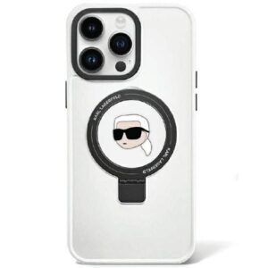 Nugarėlės dėklai Karl Lagerfeld  Karl Lagerfeld KLHMP15LHMRSKHH iPhone 15 Pro 6.1" white/white hardcase Ring Stand Karl Head MagSafe 