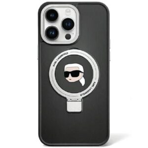 Nugarėlės dėklai Karl Lagerfeld  Karl Lagerfeld KLHMP15LHMRSKHK iPhone 15 Pro 6.1" black/black hardcase Ring Stand Karl Head MagSafe 