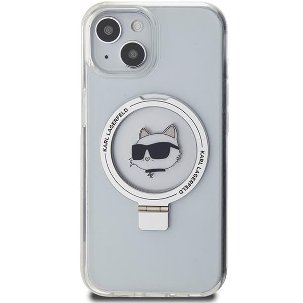 Aizmugurējais vāciņš Karl Lagerfeld Karl Lagerfeld KLHMP15SHMRSCHH iPhone 15 6.1" white/white hardcase Ring Stand Choupette Head MagSafe