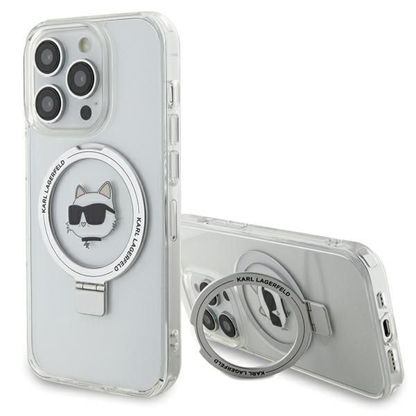 Aizmugurējais vāciņš Karl Lagerfeld Karl Lagerfeld KLHMP15XHMRSCHH iPhone 15 Pro Max 6.7" white/white hardcase Ring Stand Choupette Head MagSafe