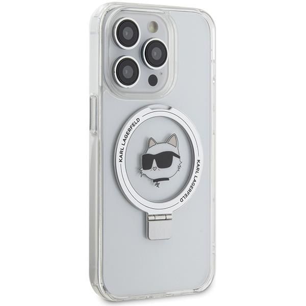 Aizmugurējais vāciņš Karl Lagerfeld Karl Lagerfeld KLHMP15XHMRSCHH iPhone 15 Pro Max 6.7" white/white hardcase Ring Stand Choupette Head MagSafe
