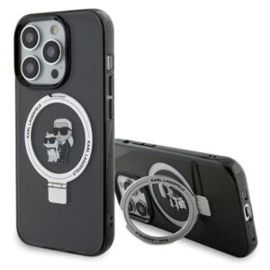 Nugarėlės dėklai Karl Lagerfeld  Karl Lagerfeld KLHMP15XHMRSKCK iPhone 15 Pro Max 6.7" black/black hardcase Ring Stand Karl&Choupette MagSafe 