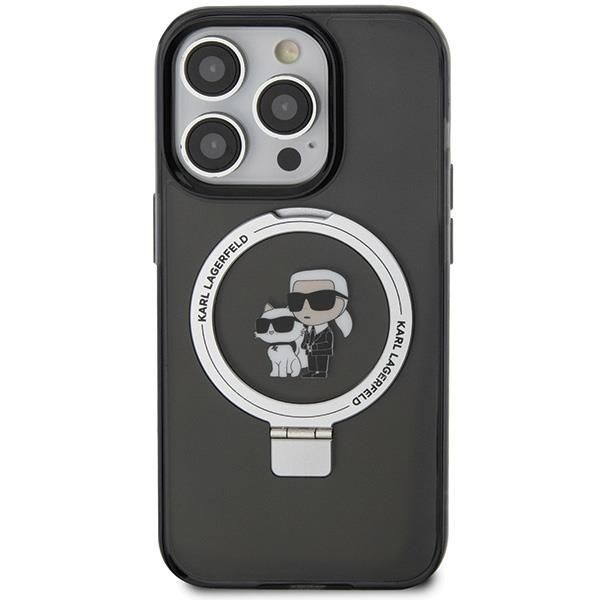 Aizmugurējais vāciņš Karl Lagerfeld Karl Lagerfeld KLHMP15XHMRSKCK iPhone 15 Pro Max 6.7" black/black hardcase Ring Stand Karl&Choupette MagSafe
