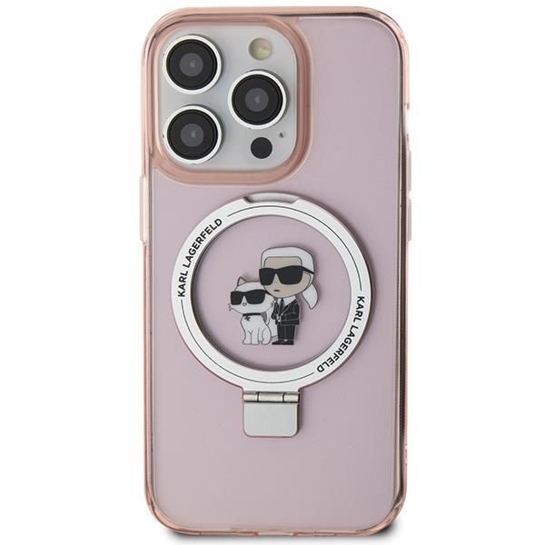 Nugarėlės dėklai Karl Lagerfeld Karl Lagerfeld KLHMP15XHMRSKCP iPhone 15 Pro Max 6.7" pink/pink hardcase Ring Stand Karl&Choupette MagSafe