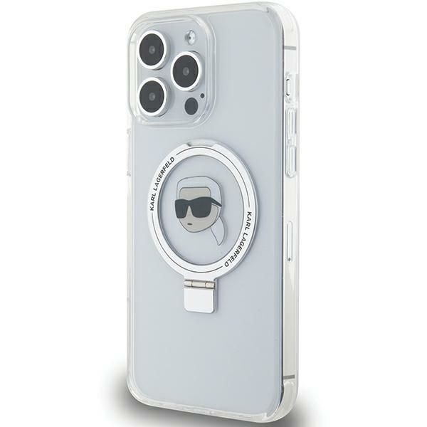 Aizmugurējais vāciņš Karl Lagerfeld Karl Lagerfeld KLHMP15XHMRSKHH iPhone 15 Pro Max 6.7" white/white hardcase Ring Stand Karl Head MagSafe
