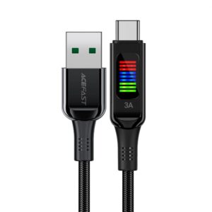 Cable Acefast  Acefast C7-04 USB-A USB-C 60W 1.2m cable with display - black 
