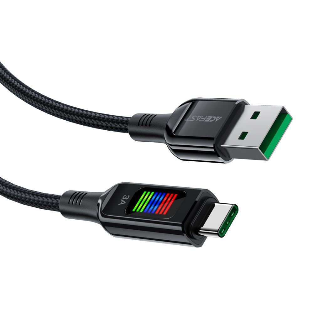 Cable Acefast Acefast C7-04 USB-A USB-C 60W 1.2m cable with display - black
