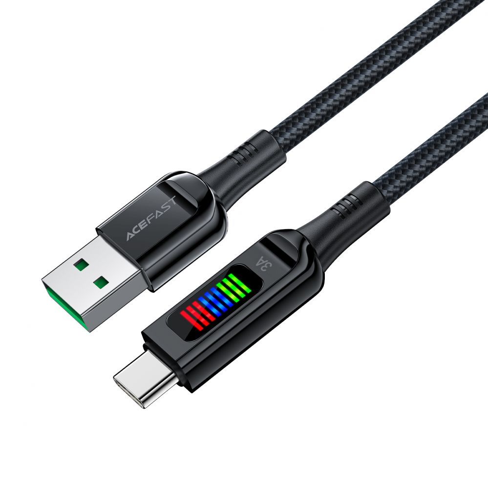 Cable Acefast Acefast C7-04 USB-A USB-C 60W 1.2m cable with display - black