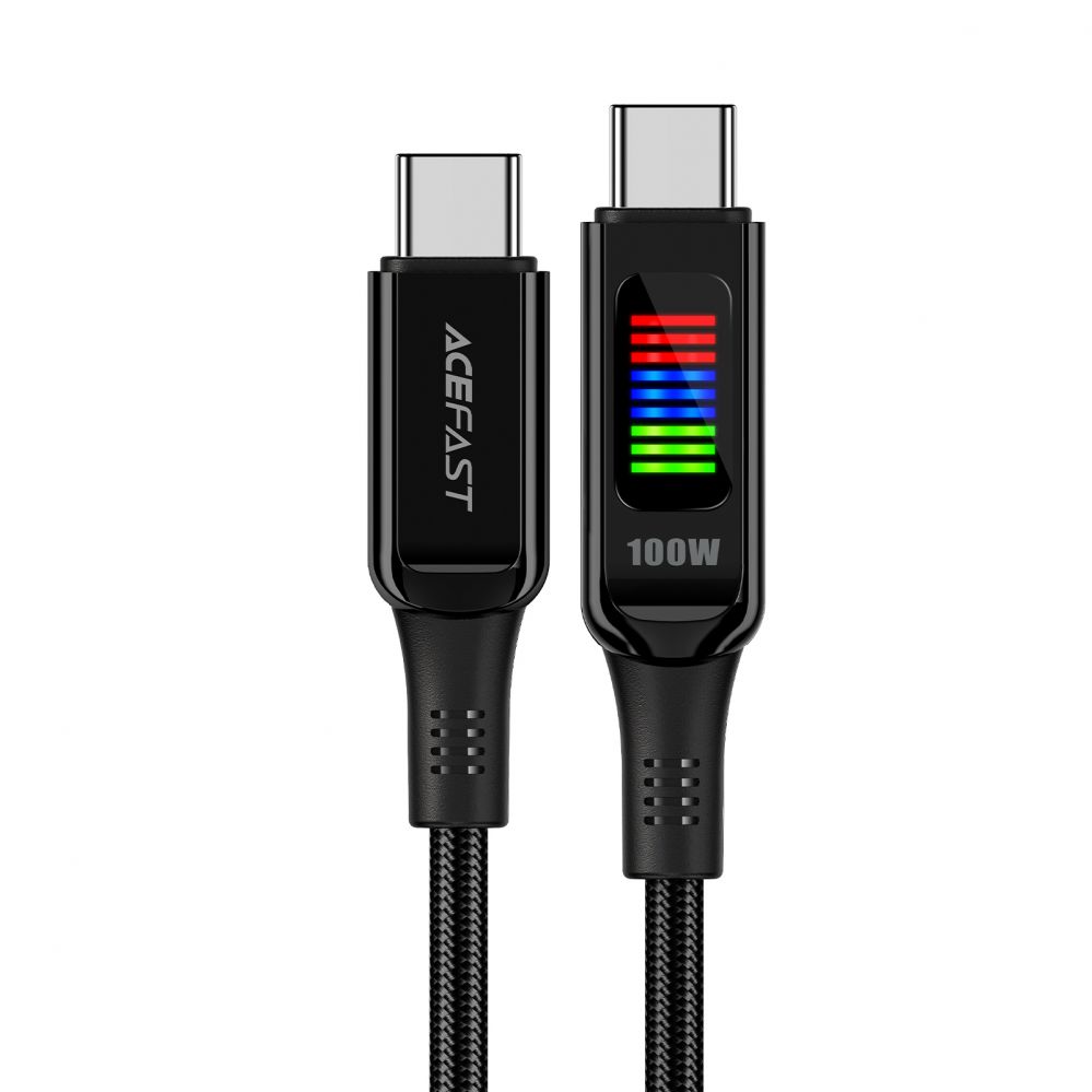 Cable Acefast Acefast C7-03 USB-C USB-C 100W 1.2m cable with display - black