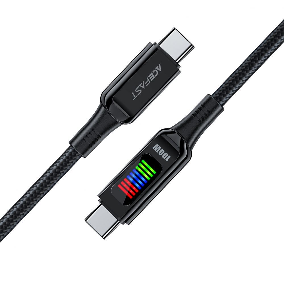 Cable Acefast Acefast C7-03 USB-C USB-C 100W 1.2m cable with display - black