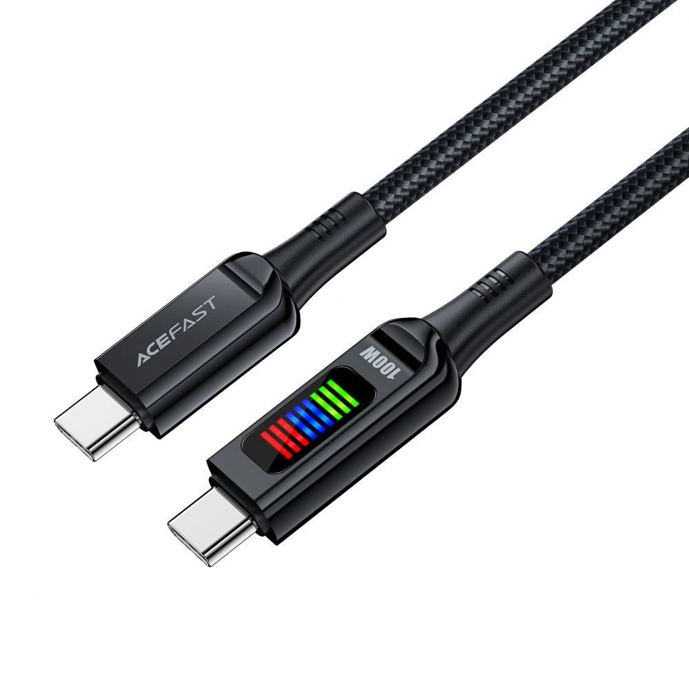 Cable Acefast Acefast C7-03 USB-C USB-C 100W 1.2m cable with display - black